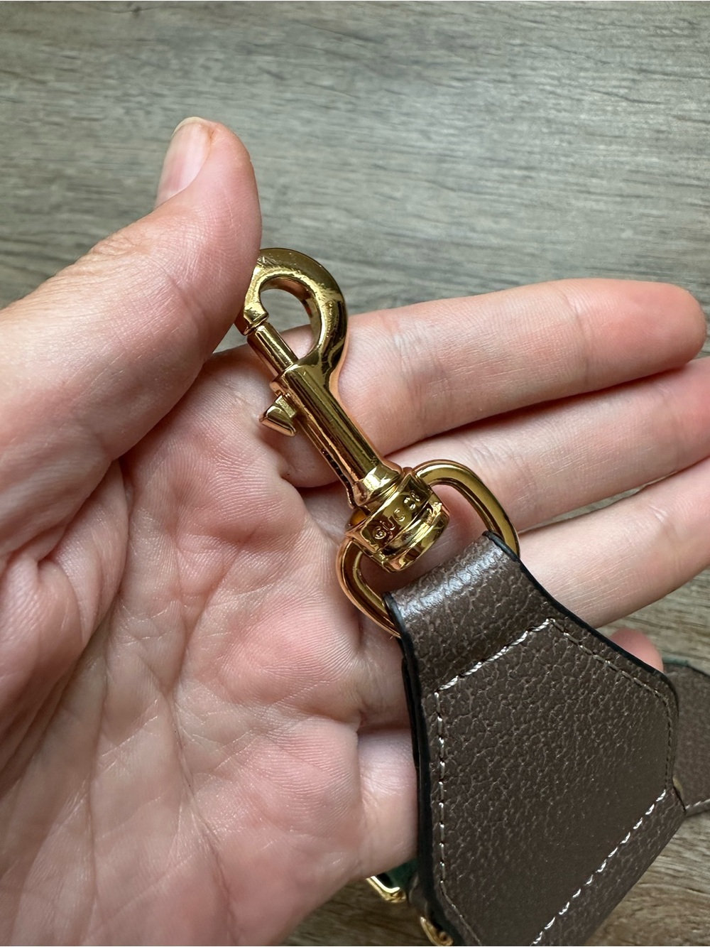 Gucci Beige GG Supreme Mini Bag with Green-Red Web Strap and Gold Chain - Picture 3 of 6